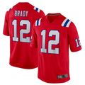 Friene NE.Patriots  #12 Tom Brady Player Red Game Stitched Jerseys