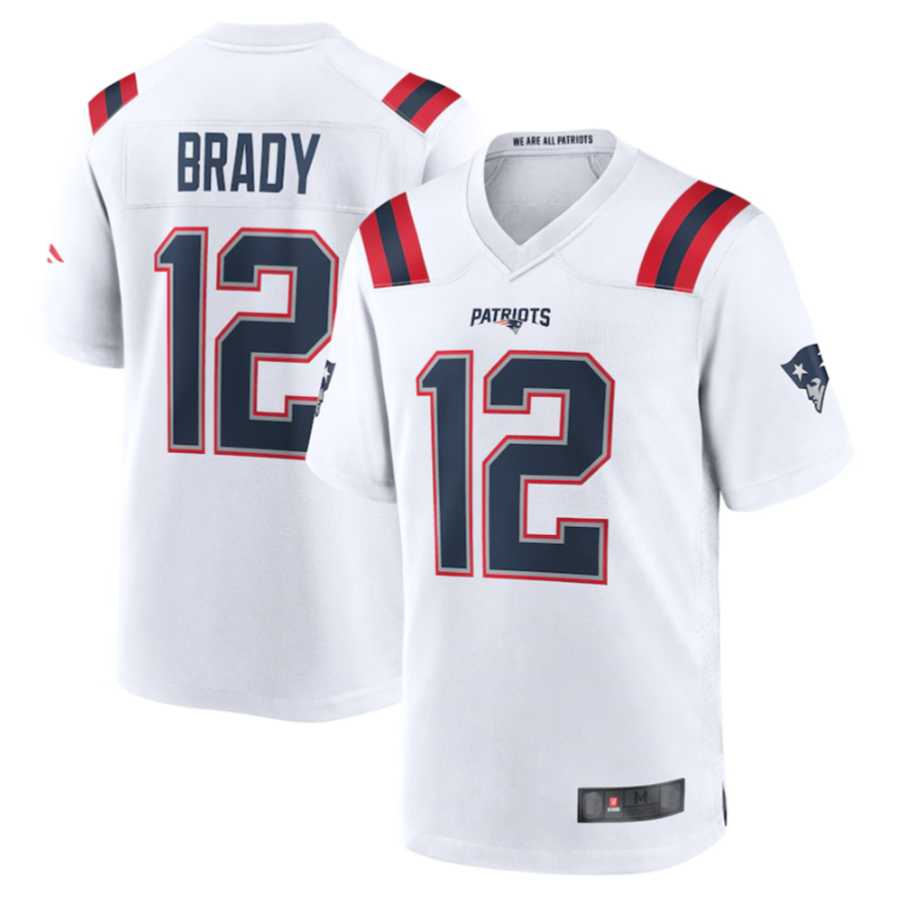 Friene NE.Patriots #12 Tom Brady Player White Game Stitched Jerseys