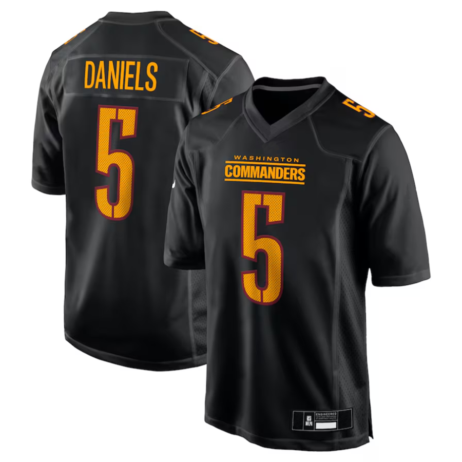 Friene W.Commanders #5 Jayden Daniels Player Carbon Black Fashion Stitched Jerseys