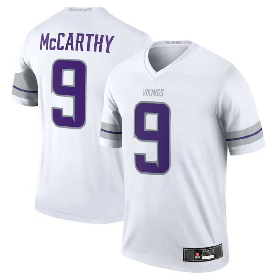Friene MN.Vikings #9 J.J. McCarthy Player White Alternate Legend Stitched Jerseys