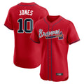 Friene A.Braves #10 Chipper Jones Player Red Limited Elite Home Game Stitched Jerseys