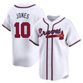 Friene A.Braves #10 Chipper Jones Player White Limited Home Game Stitched Jerseys