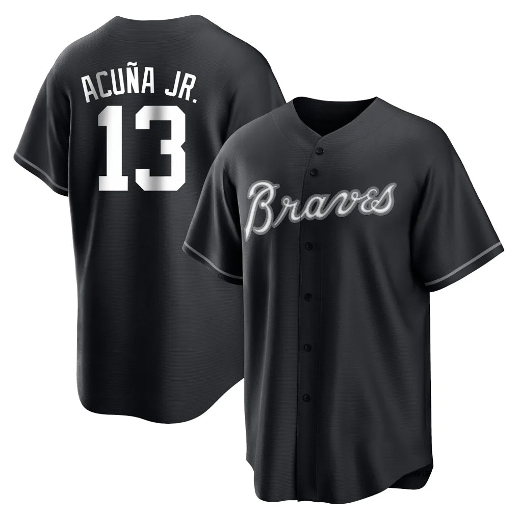 Friene A.Braves #13 Ronald Acuna Jr Player Black Home Game Stitched Jerseys