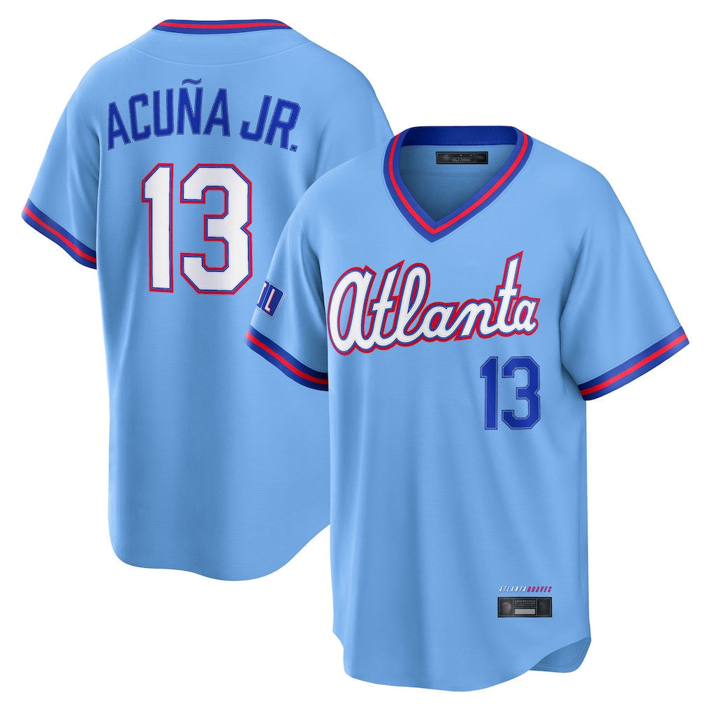 Friene A.Braves #13 Ronald Acuna Jr Player Powder Blue 2026 City Connect T-shirt Home Game Stitched Jerseys