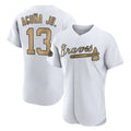 Friene A.Braves #13 Ronald Acuna Jr Player White-Gold All-Star Limtied Elite Home Game Stitched Jerseys