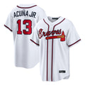 Friene A.Braves #13 Ronald Acuna Jr Player White Home Game Stitched Jerseys