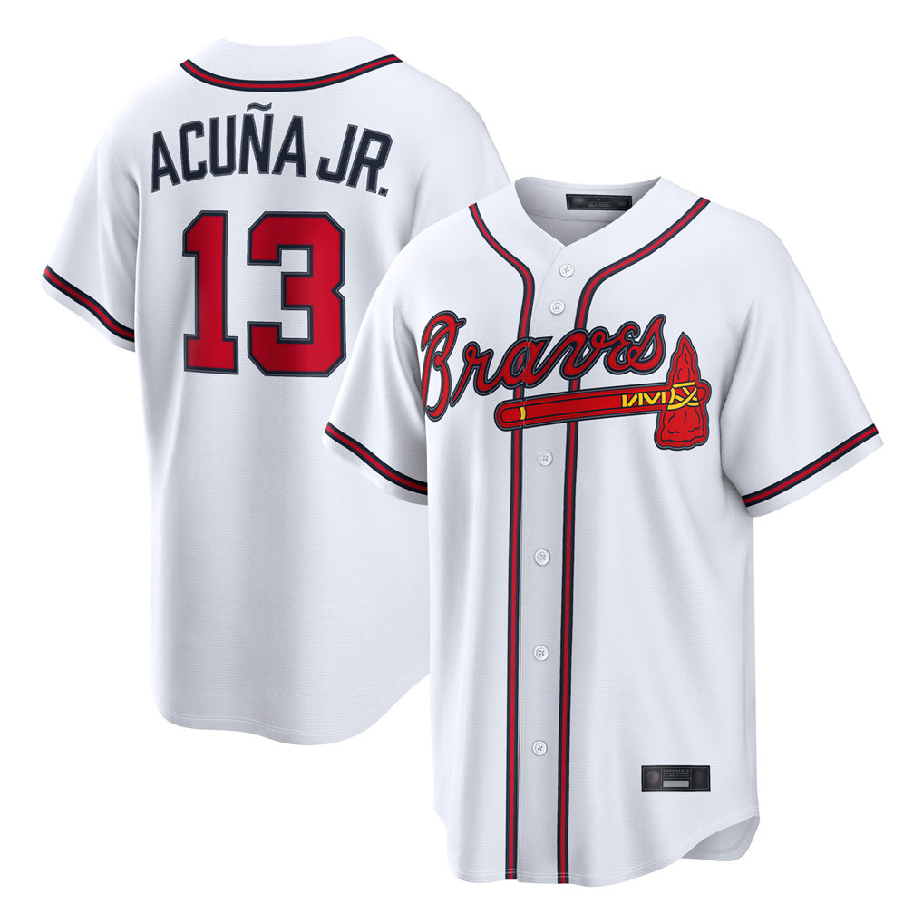 Friene A.Braves #13 Ronald Acuna Jr Player White Home Game Stitched Jerseys