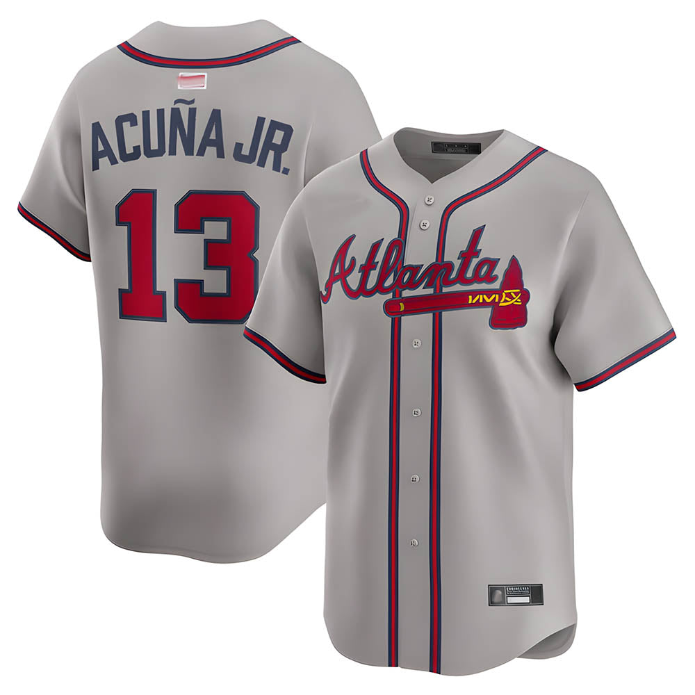 Friene A.Braves #13 Ronald Acun?a Jr. Player Gray Limited Stitched Jerseys