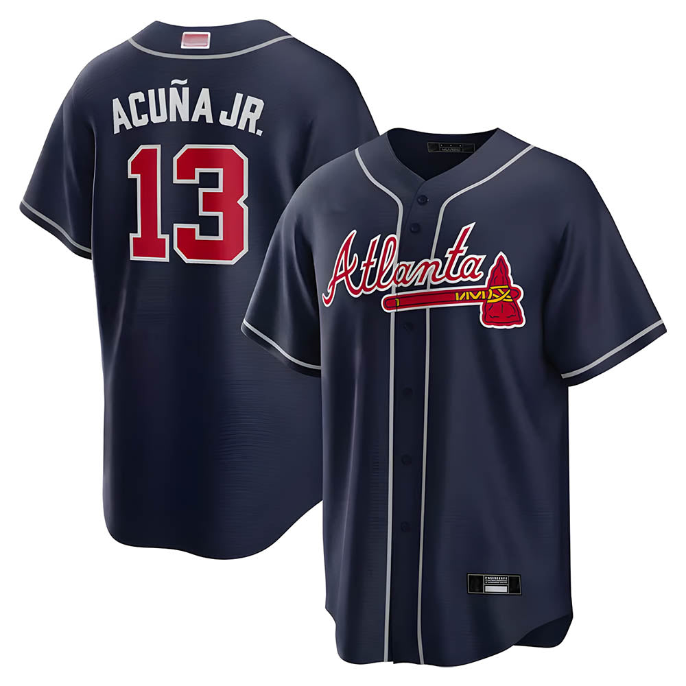 Friene A.Braves #13 Ronald Acun?a Jr. Player Navy Limited Stitched Jerseys