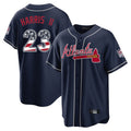 Friene A.Braves #23 Michael Harris II Player Navy USA 250 Fourth Of July Limited Home Game Stitched Jerseys