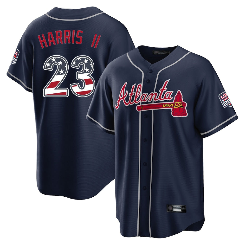 Friene A.Braves #23 Michael Harris II Player Navy USA 250 Fourth Of July Limited Home Game Stitched Jerseys