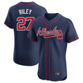 Friene A.Braves #27 Austin Riley Player Navy Limited Elite Home Game Stitched Jerseys