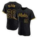 Friene A.Braves #28 Matt Olson Player Black Snake Skin City Limited Elite Home Game Stitched Jerseys