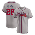 Friene A.Braves #28 Matt Olson Player Gray Limited Elite Home Game Stitched Jerseys