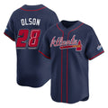Friene A.Braves #28 Matt Olson Player Navy 2025 Speedway Classic Home Game Stitched Jerseys