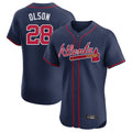 Friene A.Braves #28 Matt Olson Player Navy Limited Elite Home Game Stitched Jerseys
