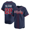 Friene A.Braves #28 Matt Olson Player Navy Limited Home Game Stitched Jerseys