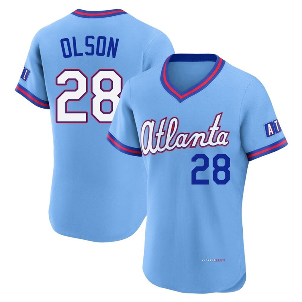 Friene A.Braves #28 Matt Olson Player Powder Blue 2026 City Connect T-shirt Limited Elite Home Game Stitched Jerseys