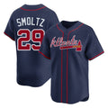 Friene A.Braves #29 John Smoltz Player Navy Limited Home Game Stitched Jerseys