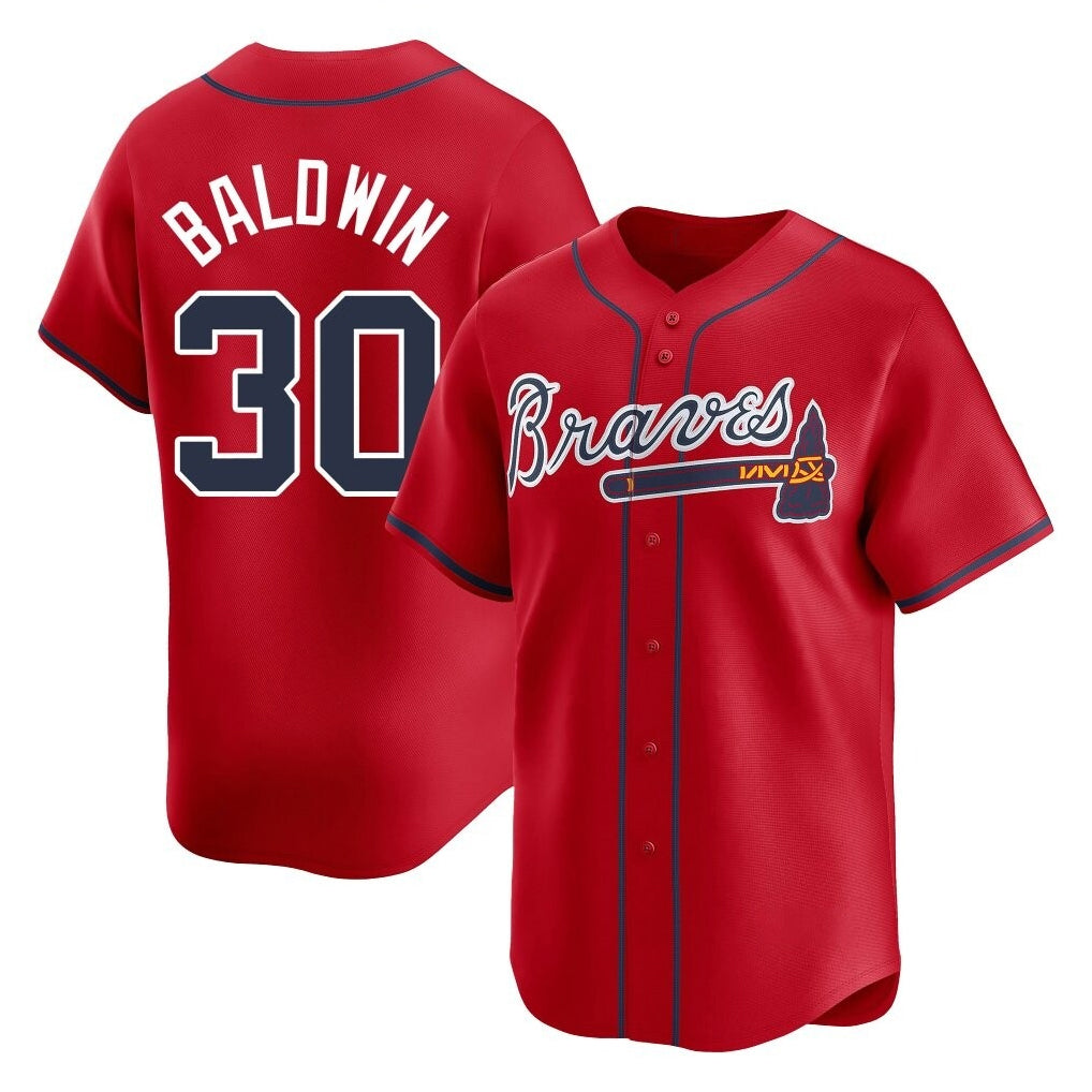 Friene A.Braves #30 Drake Baldwin Player Red Limited Home Game Stitched Jerseys