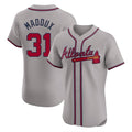 Friene A.Braves #31 Greg Maddux Player Gray Limited Elite Home Game Stitched Jerseys