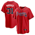 Friene A.Braves #31 Greg Maddux Player Red Home Game Stitched Jerseys