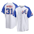 Friene A.Braves #31 Greg Maddux Player White City Connect Home Game Stitched Jerseys