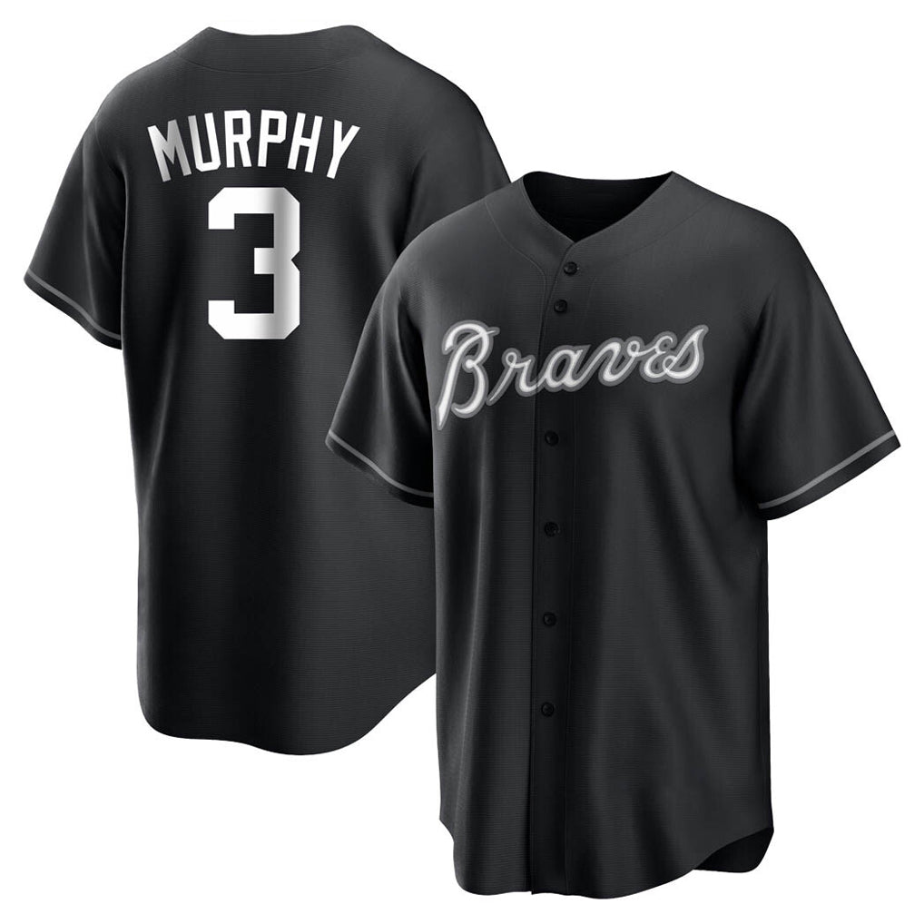 Friene A.Braves #3 Dale Murphy Player Black Home Game Stitched Jerseys