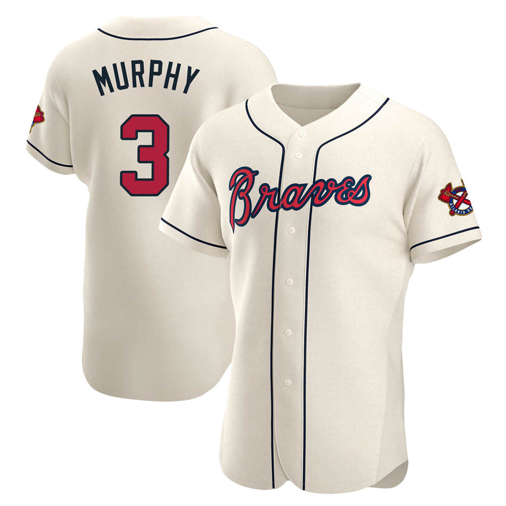 Friene A.Braves #3 Dale Murphy Player Cream Limited Elite Home Game Stitched Jerseys