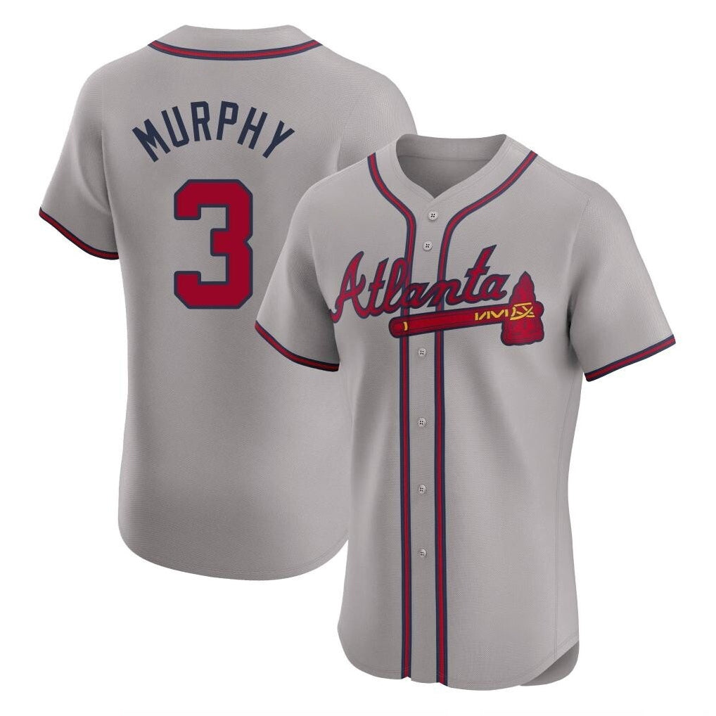 Friene A.Braves #3 Dale Murphy Player Gray Limited Elite Home Game Stitched Jerseys