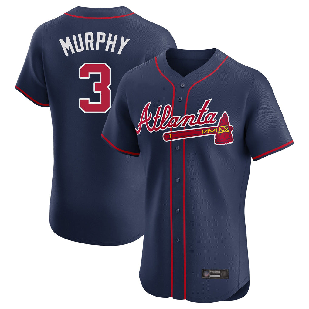 Friene A.Braves #3 Dale Murphy Player Navy Limited Elite Home Game Stitched Jerseys