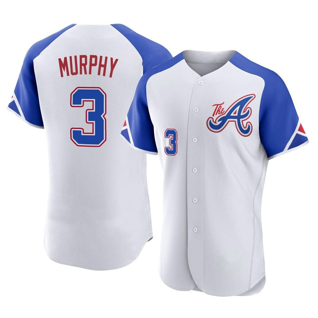 Friene A.Braves #3 Dale Murphy Player White City Connect Limited Elite Home Game Stitched Jerseys