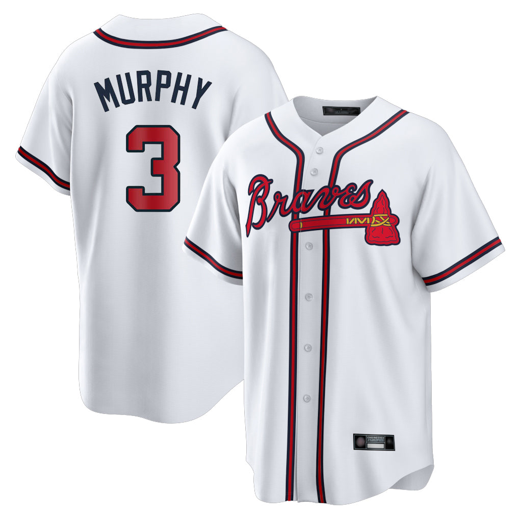 Friene A.Braves #3 Dale Murphy Player White Home Game Stitched Jerseys