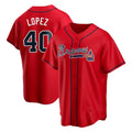 Friene A.Braves #40 Reynaldo Lopez player Red Replica Alternate Stitched Jerseys