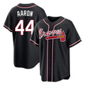 Friene A.Braves #44 Hank Aaron Player Black Fashion Out Game Stitched Jerseys