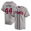 Friene A.Braves #44 Hank Aaron Player Gray Limited Home Game Stitched Jerseys