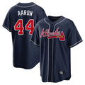 Friene A.Braves #44 Hank Aaron Player Navy Home Game Stitched Jerseys
