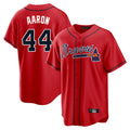 Friene A.Braves #44 Hank Aaron Player Red Home Game Stitched Jerseys