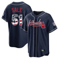Friene A.Braves #51 Chris Sale Player Navy USA 250 Fourth Of July Limited Home Game Stitched Jerseys