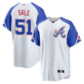 Friene A.Braves #51 Chris Sale player White City Connect Limited Stitched Jerseys