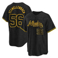 Friene A.Braves #56 Spencer Schwellenbach Player Black Snake Skin City Home Game Stitched Jerseys