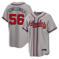 Friene A.Braves #56 Spencer Schwellenbach Player Gray Home Game Stitched Jerseys