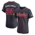 Friene A.Braves #56 Spencer Schwellenbach Player Navy 2025 Speedway Classic Limited Elite Home Game Stitched Jerseys