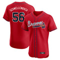 Friene A.Braves #56 Spencer Schwellenbach Player Red Limited Elite Home Game Stitched Jerseys