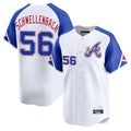 Friene A.Braves #56 Spencer Schwellenbach Player White City Connect Limited Home Game Stitched Jerseys