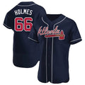Friene  A.Braves #66 Grant Holmes Player Navy Authentic Alternate Stitched Jerseys