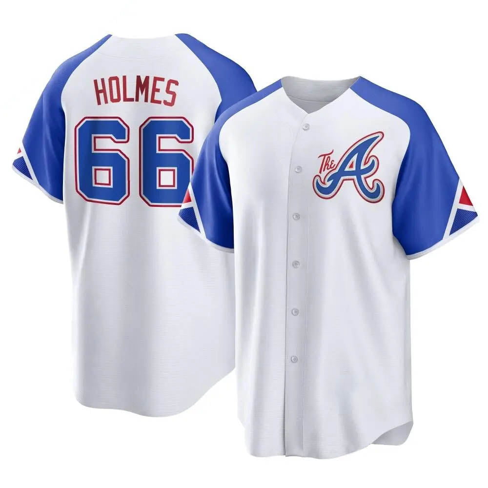 Friene  A.Braves #66 Grant Holmes Player White Replica City Connect Stitched Jerseys