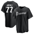 Friene A.Braves #77 Joe Jimenez Player Black Home Game Stitched Jerseys