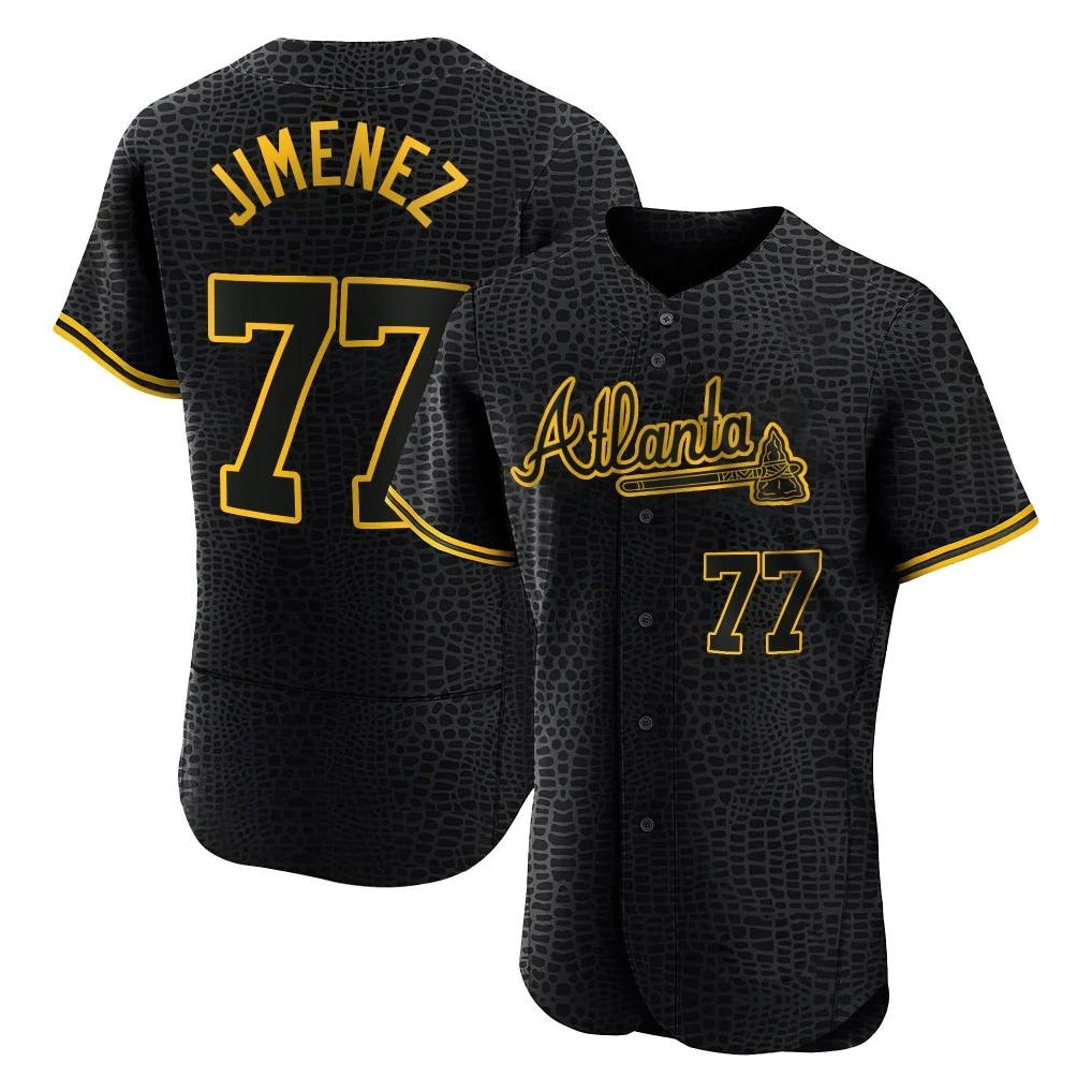 Friene A.Braves #77 Joe Jimenez Player Black Snake Skin City Limited Elite Home Game Stitched Jerseys
