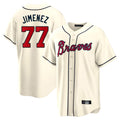Friene A.Braves #77 Joe Jimenez Player Cream Home Game Stitched Jerseys
